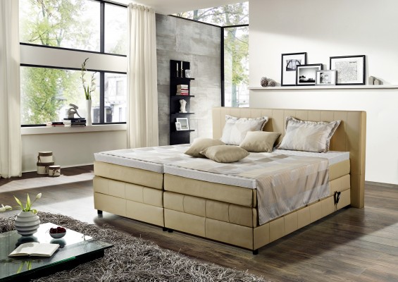 Boxspringbett Laredo elekt. verstellbar in Echtleder