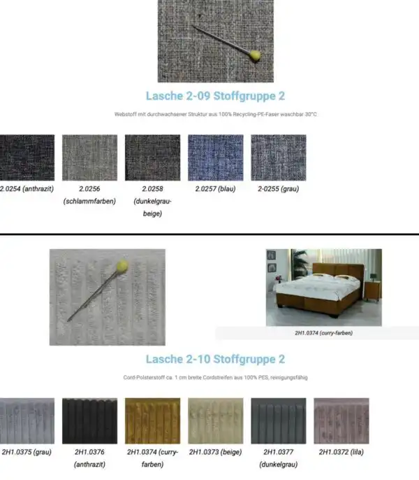 Stoffmuster Lasche 2-9-10