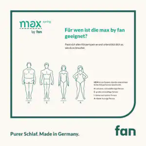 Mehrzonen-Tonnentaschenfederkern-Matratze max spring by fan